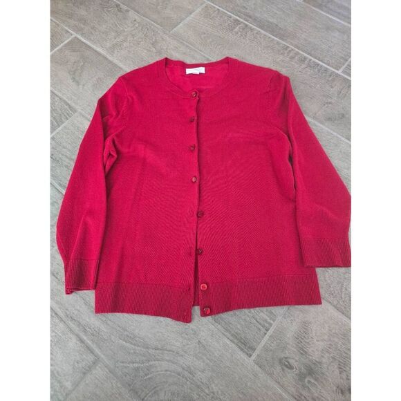 Women's Charter Club Cardigan Sweater Red Size‎ Petite Small - Picture 1 of 5